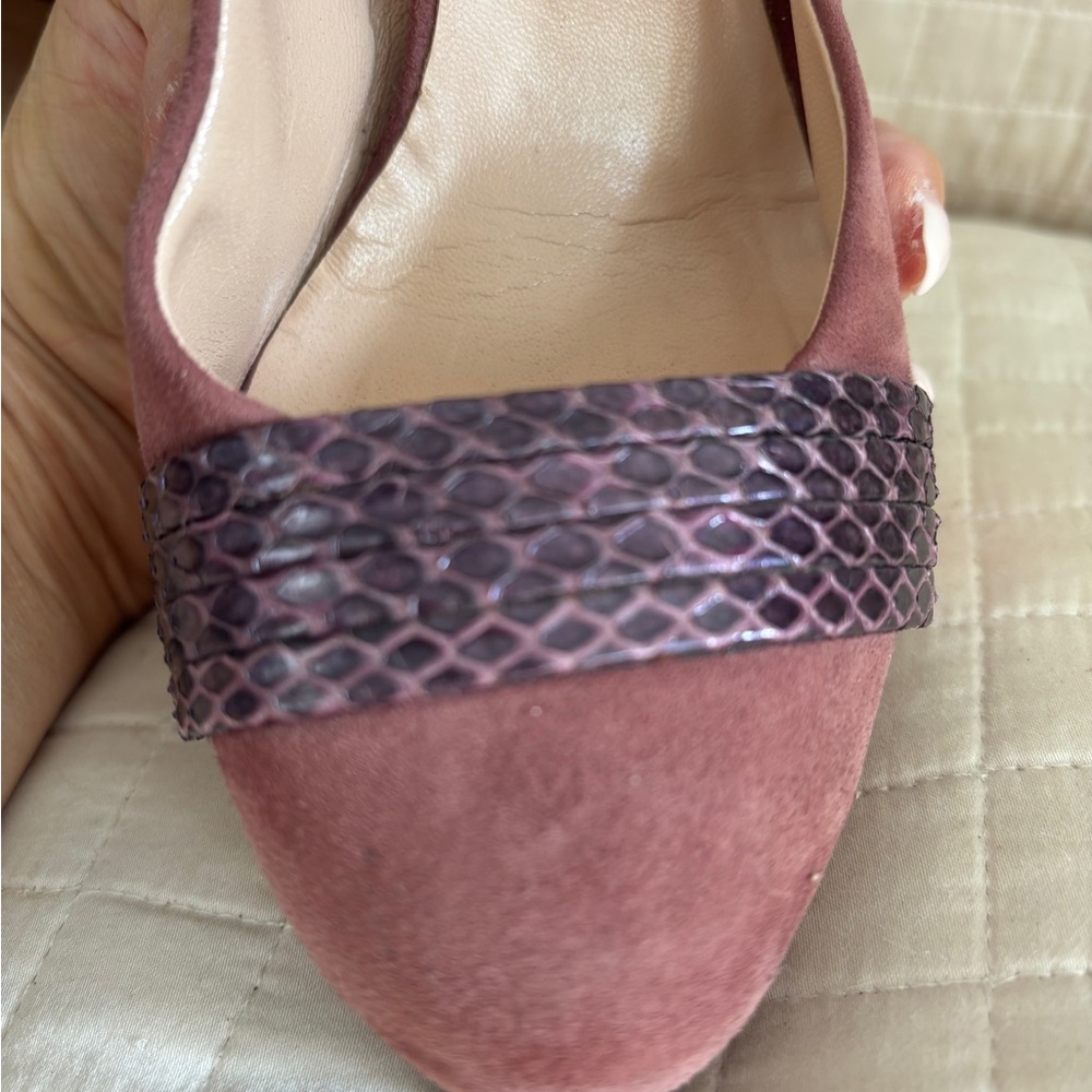 Furla Pink Suede Heels - Picture 7 of 10